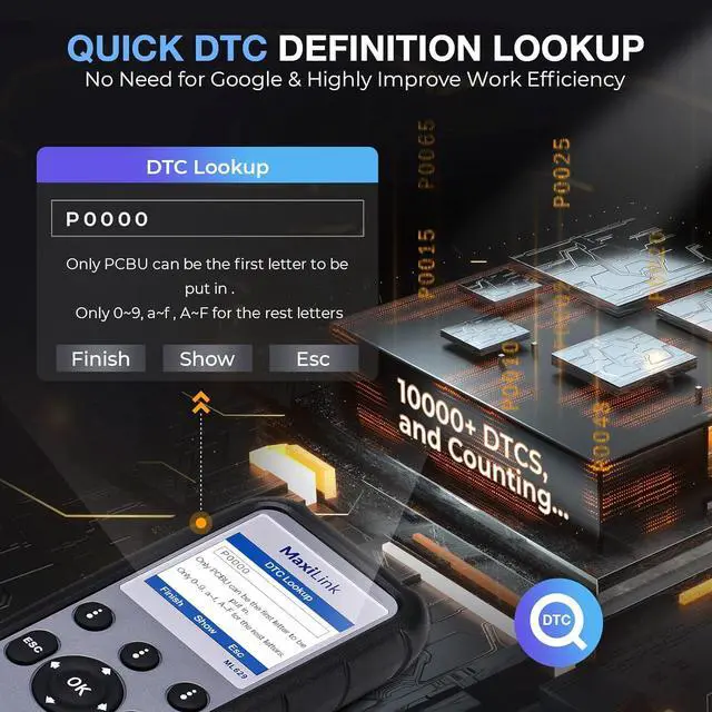 Alt view image 5 of 7 - 2025 Autel ML629 OBD2 Scanner ABS SRS Engine Transmission Diagnoses OBD II Full Functions Upgraded Version of AL519/AL619/ ML619 for DIYers Professionals