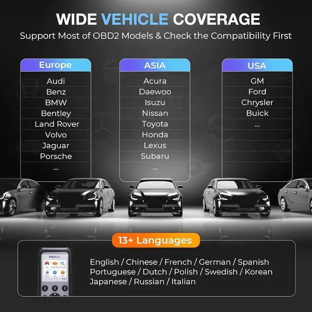 Alt view image 7 of 7 - 2025 Autel ML629 OBD2 Scanner ABS SRS Engine Transmission Diagnoses OBD II Full Functions Upgraded Version of AL519/AL619/ ML619 for DIYers Professionals