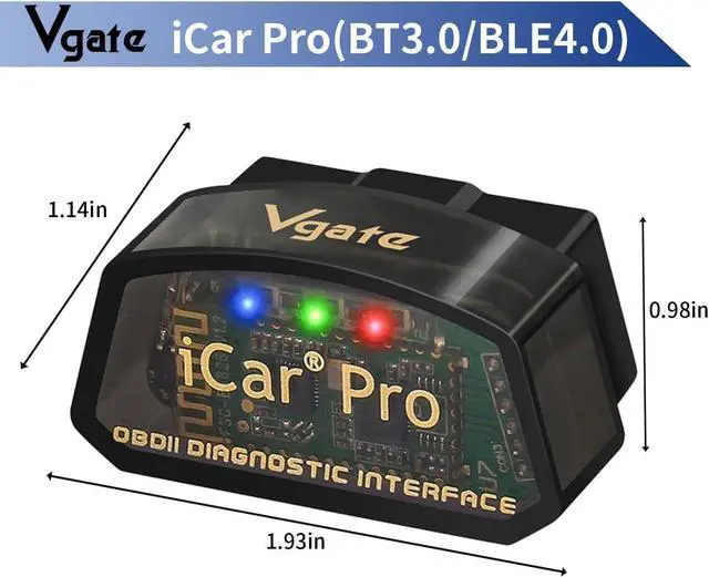 Alt view image 2 of 6 - Vgate iCar Pro(BT3.0/ BLE4.0) OBD2 Scanner Code Reader Diagnostic Scan Tool for Android & iOS & Windows Compatible with ELM327 Adapter