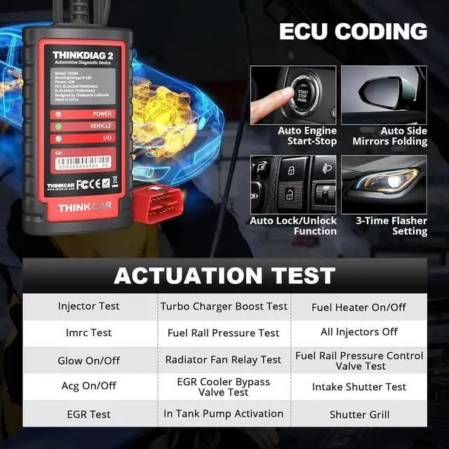 Alt view image 3 of 7 - Thinkdiag2 All System Bidirectional Control OBD2 Diagnostic Scanner for iOS & Android, Bluetooth Scan Tool with CAN-FD Protocol, AutoVIN, Active Test, 15+ Reset Functions, ECU Coding, 1 Year Fr-ee