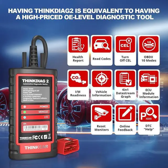 Alt view image 7 of 7 - Thinkdiag2 All System Bidirectional Control OBD2 Diagnostic Scanner for iOS & Android, Bluetooth Scan Tool with CAN-FD Protocol, AutoVIN, Active Test, 15+ Reset Functions, ECU Coding, 1 Year Fr-ee