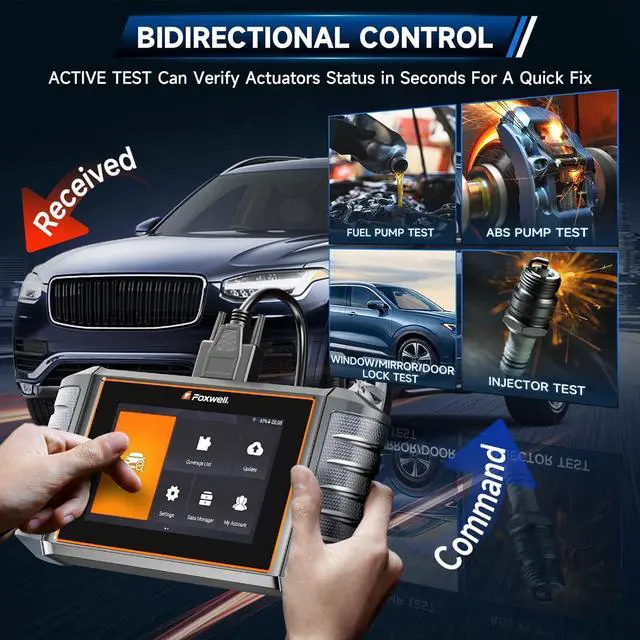 Alt view image 3 of 7 - FOXWELL NT710 fit for Mercedes-Benz MB Sprinter Maybach Smart Scanner, Bidirectional Scan Tool Full System Diagnostic OBD2 Code Reader, All Reset Service Air Suspension Injector Coding ABS Oil EPB CKP