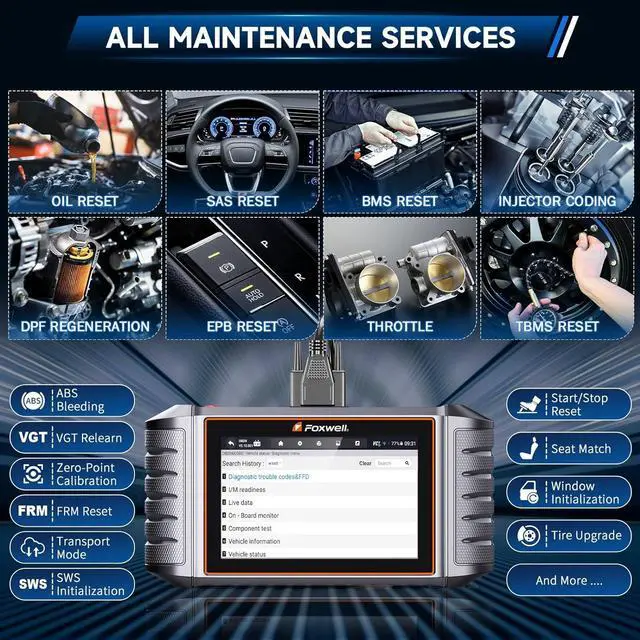 Alt view image 4 of 7 - FOXWELL NT710 fit for Mercedes-Benz MB Sprinter Maybach Smart Scanner, Bidirectional Scan Tool Full System Diagnostic OBD2 Code Reader, All Reset Service Air Suspension Injector Coding ABS Oil EPB CKP
