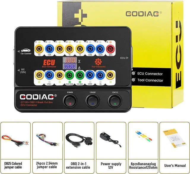 Main image of Godiag GT100+ OBDII Breakout Box, Advanced OBD and CAN Protocol Detector for ECU Bench Testing and Car Diagnostics