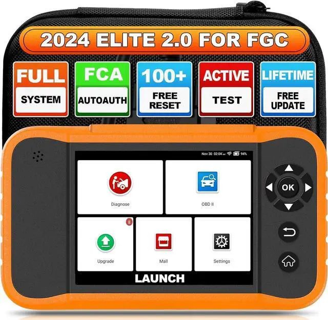 Main image of LAUNCH X431 Creader Elite 2.0 FGC OBD2 Scanner, Bi-Directional Scan Scanner for Ford, GM, Chrysler, All Fr ee Reset Full System Diagnostic Scanner, AUTOVIN, Online Feedback, Lifetime Free Update