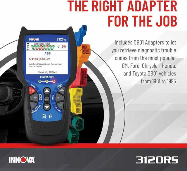 Alt view image 6 of 7 - Innova 3120RS Code Scanner - Professional OBD2 Scanner - Smog Test Scan Tool - ODB1 Adapters - RepairSolutions2 App