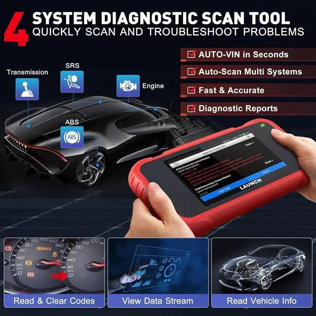 Alt view image 3 of 7 - LAUNCH OBD2 Scanner CRP123E Elite, Lifetime Free WiFi Update Scan Tool, FCA Autoauth, SAS Calibration/Throttle Reset/Oil Reset Diagnostic Scanner, Multi Systems Car Scanner, Battery Test, Auto VIN