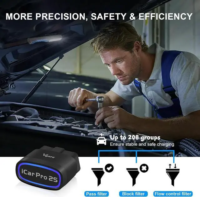 Alt view image 6 of 7 - iCar Pro 2S OBD2 Bluetooth Adapter Check Engine Vehicle Code Reader Diagnostic Scanner Tools for iOS&Android and Windows Made for Electric (EV) and Hybrid Vehicles