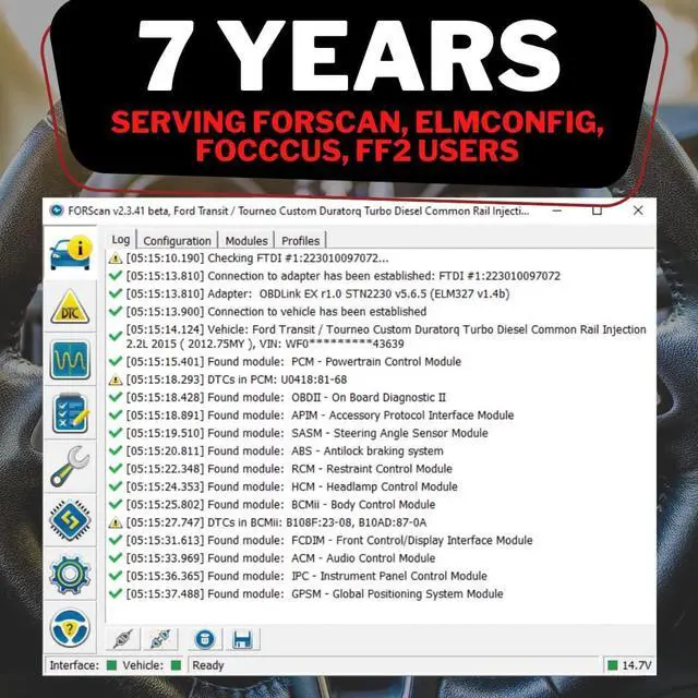 Alt view image 4 of 7 - OHP FORScan ELM327-based OBD2 to USB Diagnostic Scan Tool with MS-Can/HS-Can Switch for Ford Lincoln Mazda Mercury Vehicles