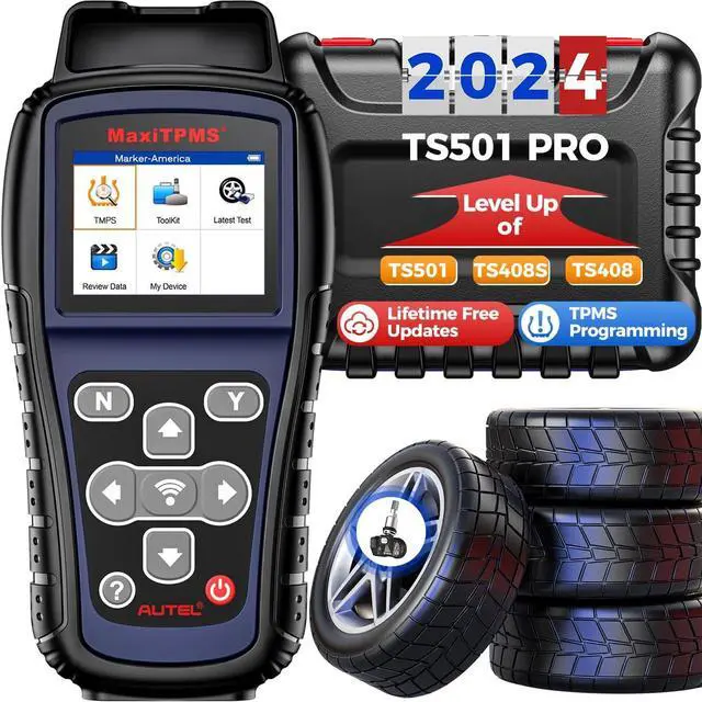 Main image of Autel MaxiTPMS TS501 PRO TPMS Programming Tool, Same as TS508, 2024 TPMS Relearn Tool Newer of TS501 TS408S, Activate Relearn 99% Sensors, Program Autel MX-Sensors [315/433MHz], TPMS Reset/Diagnosis