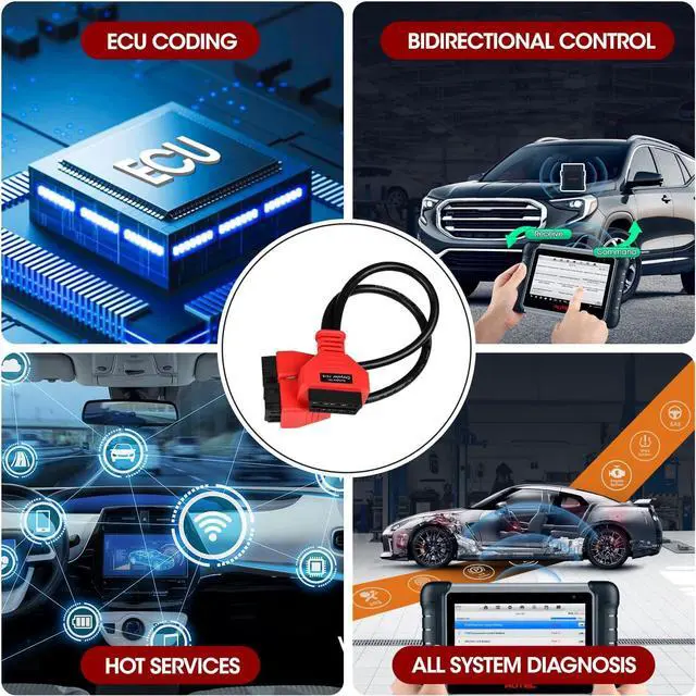 Alt view image 5 of 7 - Autel Original OBD2 12+8 Adapter for Chrysler, OBD II Bypass Cable Gateway Protocol, Universal Security Bypass 12 8 Connector for FCA SGW Car, Work for All Scanner MK808 MX808 MX900 MS906 MS908