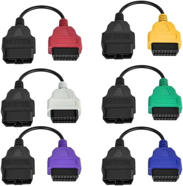 Main image of OBD2 Adapter 6PCS for MultiECUScan Adapter Cable 6 Colors Adapter Cable OBD2 Diagnostic ECU Scan Tool Replacement for Fiat for Lancia