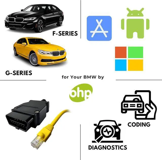 Alt view image 2 of 6 - OHP ENET Bimmercode OBD2 Cable for BMW F- Series Coding | E SYS ISTA+ ICOM Bootmod3 Bimmerlink OBD | Heavy Duty Cable