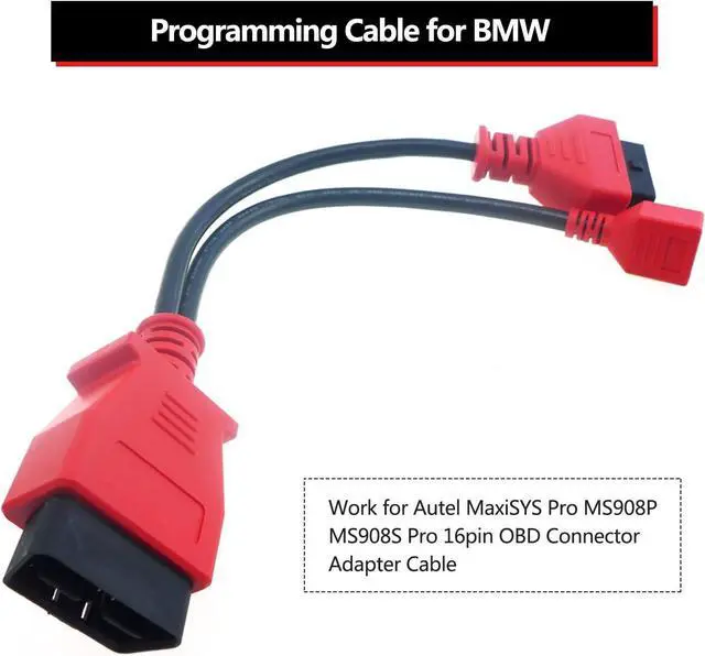 Alt view image 2 of 7 - OBD2 Cable Connector for Autel MaxiSYS Pro MS908P Scanner Adapter, Programming Cable for BMW, 16Pin OBD II Adapter Connector Cable Scan Tool