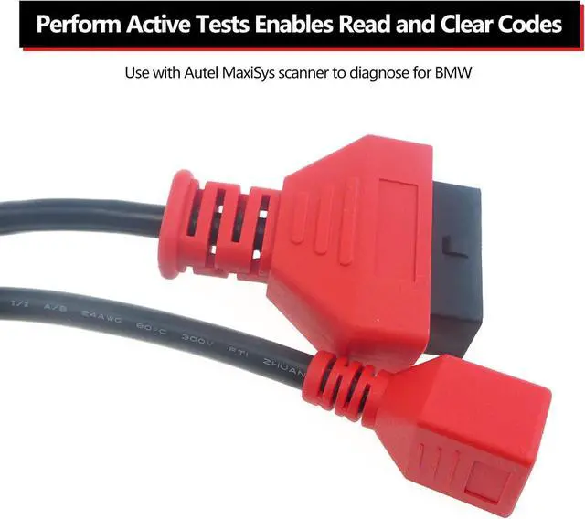 Alt view image 4 of 7 - OBD2 Cable Connector for Autel MaxiSYS Pro MS908P Scanner Adapter, Programming Cable for BMW, 16Pin OBD II Adapter Connector Cable Scan Tool