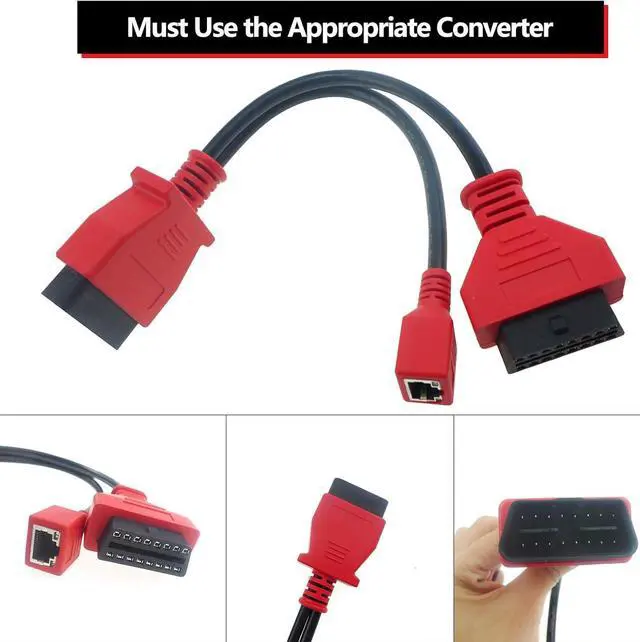 Alt view image 5 of 7 - OBD2 Cable Connector for Autel MaxiSYS Pro MS908P Scanner Adapter, Programming Cable for BMW, 16Pin OBD II Adapter Connector Cable Scan Tool