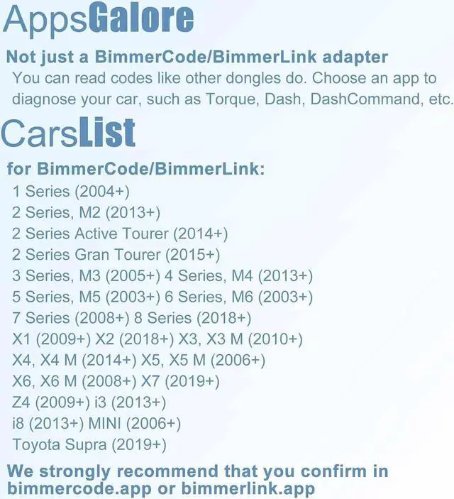 Alt view image 7 of 7 - Vgate vLinker BM Plus Bluetooth BLE OBD2 Scanner for BMW/Mini, Works with iPhone & Android Unlock Car Hidden Features in BimmerCode, OBD II Diagnostic Tool