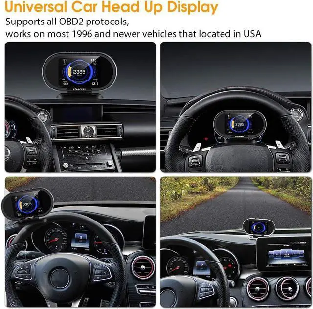 Alt view image 5 of 7 - KW206 Car OBD2 HUD Digital Meter Gauge All in One Automotive Trip Computer Smart OBD Speedometer Water Temperature Fuel Pressure Tester for All 2003 and Newer Cars