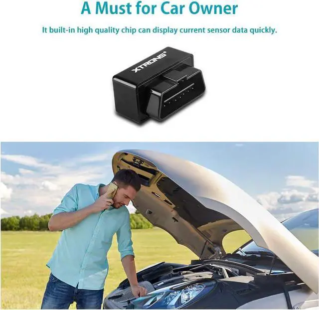 Alt view image 4 of 7 - XTRONS Wireless Bluetooth OBD2 Android OBDII Car Auto Diagnostic Scanner Tool Torque Special for XTRONS Android Car Stereo for Ford for Cadillac for Lexus for VW for Porsche for BMW (TQ101 TME100L)