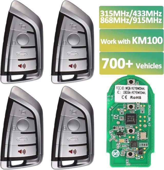 Main image of Autel MaxiIM Ikey, IKEYBW004AL, Programmable Smart Universal Key Replacement, 4pcs, OE-Quality Key Fob for BMW, IMMO Learning, Dual-Band, Work with KM100 XP400PRO XP200 for IM508S IM608 PRO