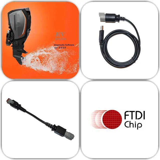 Main image of USB Diagnostic Tool Scanner KIT with Bootstrap for EVINRUDE Outboard Engine E-TEC/Fitch