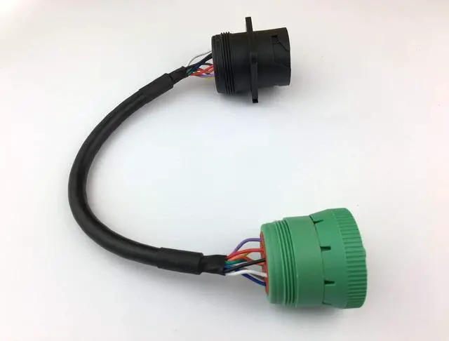 Alt view image 2 of 5 - 9pin J1939 Adapter Cable Type 1 Black Connector to Type 2 Green Connector for Truck Diagnostic Tool and ELD GPS Trackers