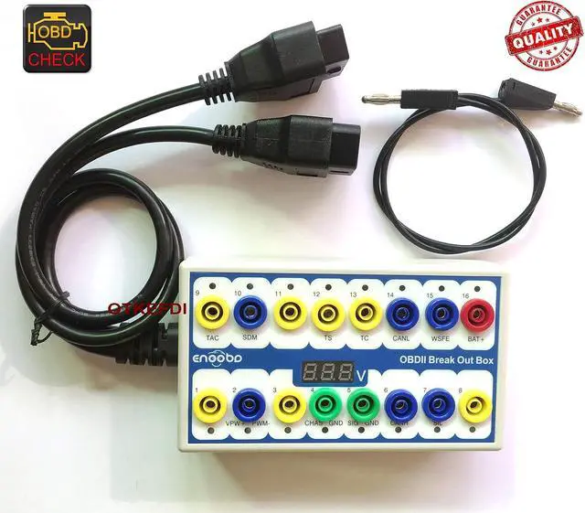 Alt view image 7 of 7 - OBD Detector Breakout Box CAN Data Line Signal,Car Fault Diagnostic Scan Tool White