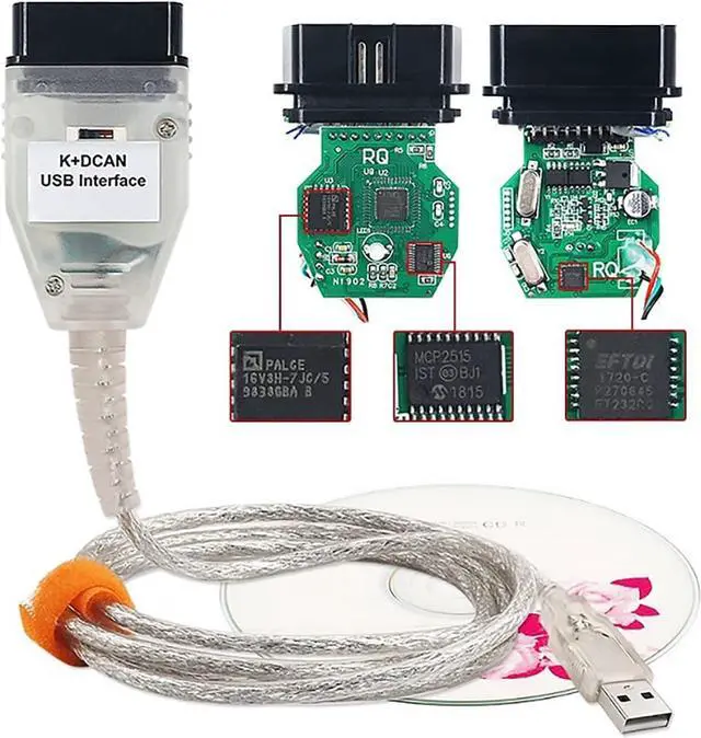 Alt view image 2 of 7 - K DCAN k d can dcan Cable EDIABAS Switch OBDII Diagnostic Cable in-PA K+DCAN 2M compatiblein-PA