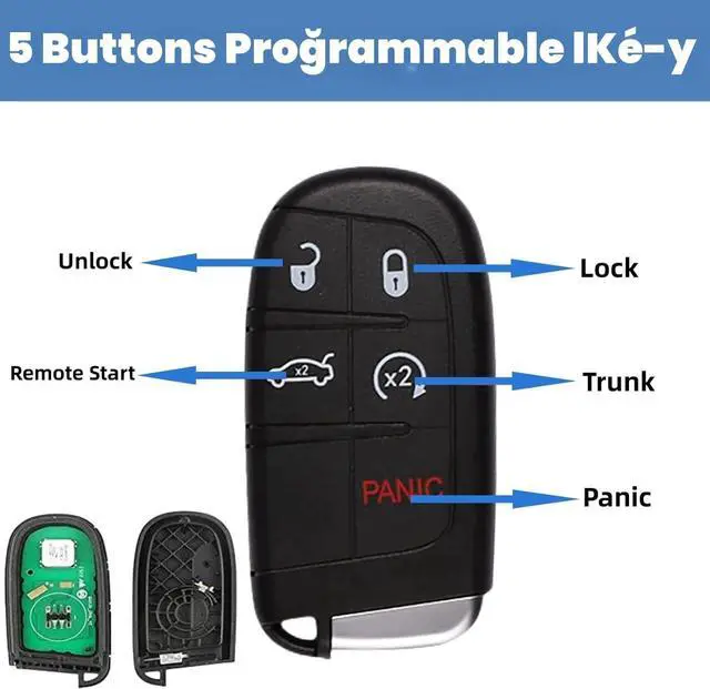 Alt view image 2 of 7 - Autel IK-y 5 Buttons Blank 2024 New K-y Fob prorammable Compatible with Vehicle Systems Using 315/415 MHz Ultra-Long Range OE-Quality For Chrysler-Dodge-style K-y Replacement Work with Autel KM100