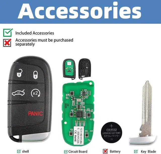 Alt view image 6 of 7 - Autel IK-y 5 Buttons Blank 2024 New K-y Fob prorammable Compatible with Vehicle Systems Using 315/415 MHz Ultra-Long Range OE-Quality For Chrysler-Dodge-style K-y Replacement Work with Autel KM100