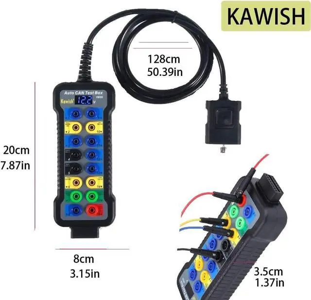 Alt view image 4 of 7 - OBD2 Breakout Box Auto OBDII Protocol Detector 16-Pin CAN Bus Test Breakout Box with LCD Display for OBDII Protocol Communication Detection/ECU Tool