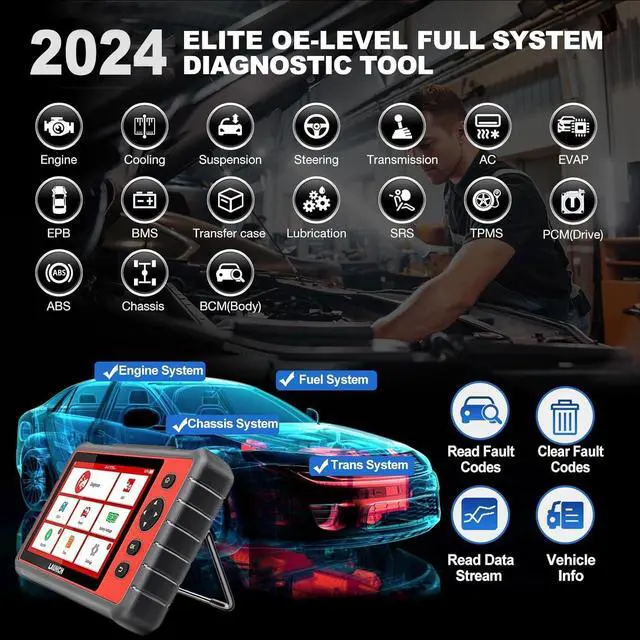 Alt view image 3 of 7 - LAUNCH CRP909E OBD2 Scanner, 2024 Newest Full System Car Scanner with 28+Reset Functions, Power Balance, TPMS Reset, ABS Bleeding, Auto VIN