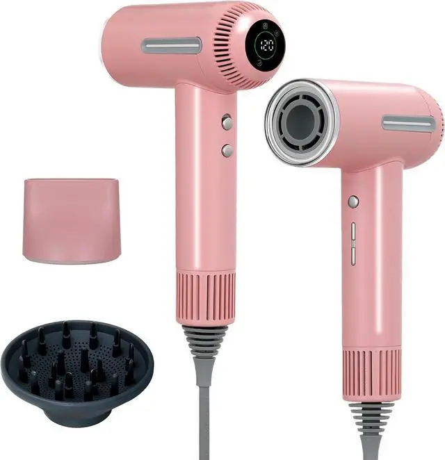 Main image of Hair Dryer,7 Temps&31 Modes.Intelligent Temperature Control,LCD Display,Self-Cleaning Mode,Facial Care Mode.1600W RPM Ionic Blow Dryer.Low Noise Thermo-Control Hair Dryer with Diffuser and Nozzle