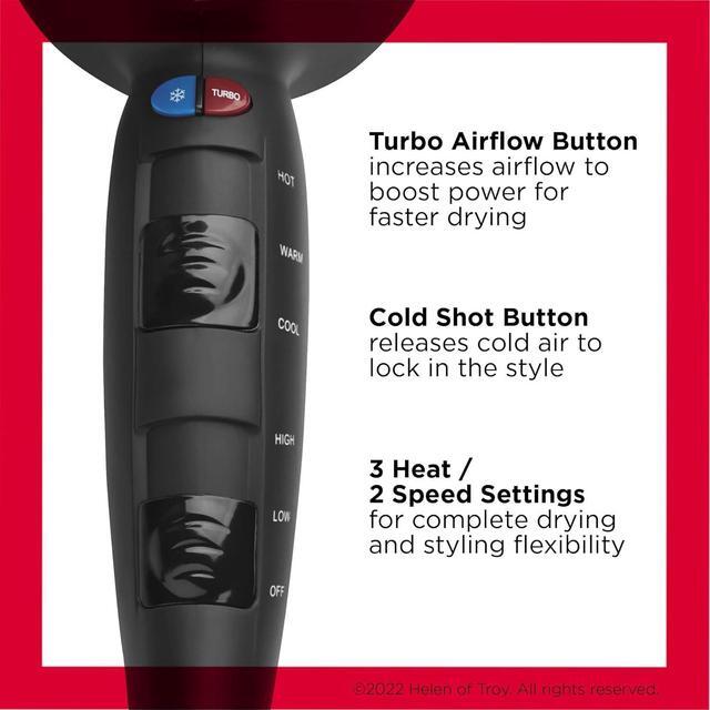 Alt view image 3 of 6 - Revlon Turbo Hair Dryer | 1875 Watts of Maximum Shine, Fast Dry (Black)