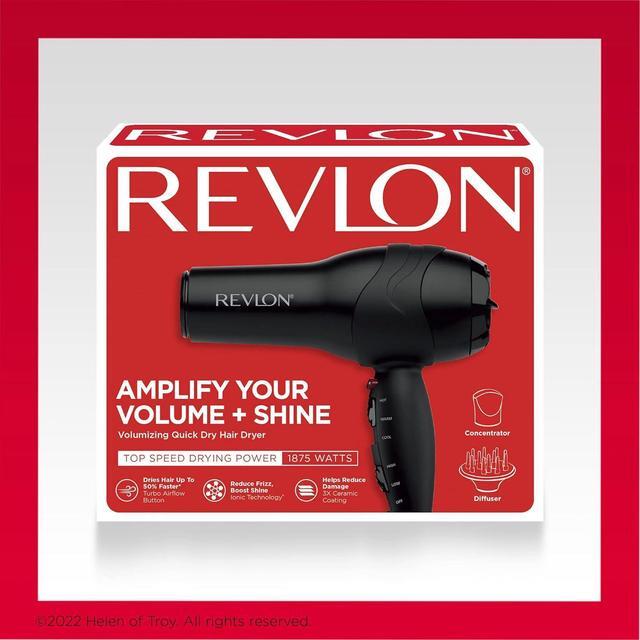 Alt view image 6 of 6 - Revlon Turbo Hair Dryer | 1875 Watts of Maximum Shine, Fast Dry (Black)