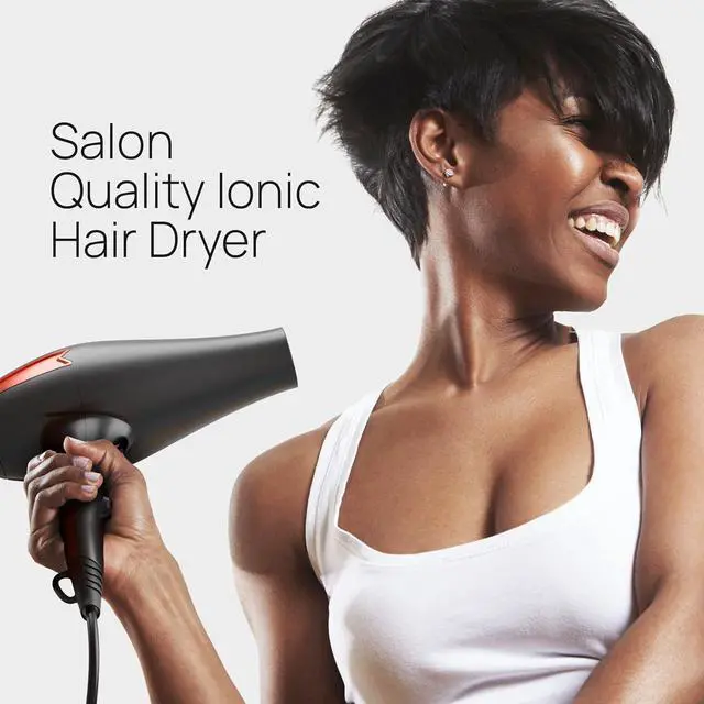 Alt view image 2 of 7 - Professional Ionic Hair Dryer for Salon - 2200W Powerful Blow Dryer - Lightweight Travel for Normal & Curly Hair Includes Volume Styling Nozzle