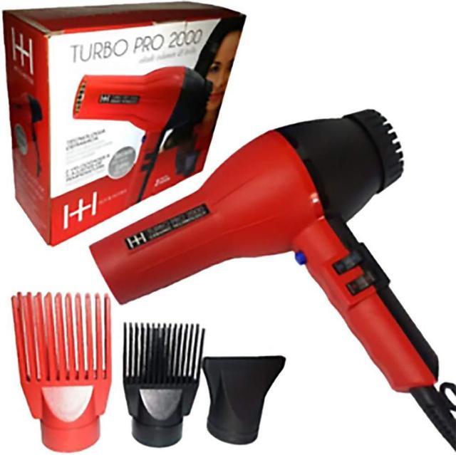 Alt view image 3 of 6 - Annie- Hot and Hotter Salon Turbo Pro-2000 Ionic Hair Dryer - Red - Ceramic - (2) Hair Pick Attachments and (1) Concentrator Attachment