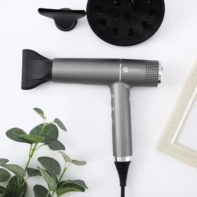 Alt view image 6 of 7 - Slopehill Hair Dryer with Unique Brushless Motor | Intelligent Fault Diagnosis | Innovative Microfilter | Oxy Active Technology | Led Display (Gray)