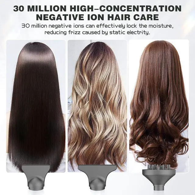 Alt view image 3 of 6 - Slopehill Professional Hair Dryer with Diffuser, Ionic Hair Dryer,Lightweight Compact Powerful & Fast Salon Blow Dryer with High Speed Brushless Motor, Travel Hair Dryer, Women & Men (Ceramic, Dark)