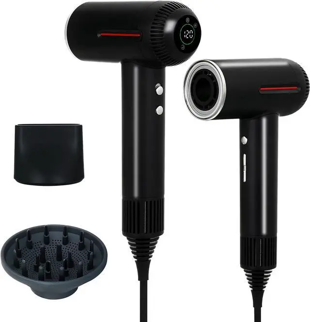 Main image of Hair Dryer,7 Temps&31 Modes.Intelligent Temperature Control,LCD Display,Self-Cleaning Mode,Facial Care Mode.1600W RPM Ionic Blow Dryer.Low Noise Thermo-Control Hair Dryer with Diffuser and Nozzle