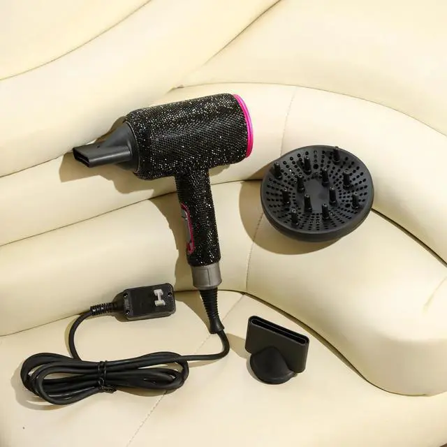 Alt view image 7 of 7 - Ionic Hair Dryer, Frizz Free Fast Dryer with Diffuser, 1800W Professional Ionic Hair Blow Dryer with 3 Heat/2 Speed, 3 Temperature & 2 Wind Speed for Women and Men (Black)