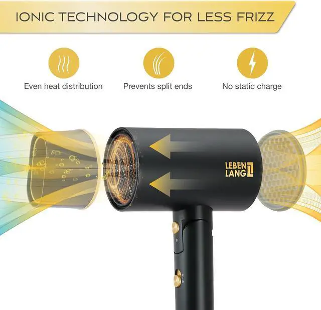 Alt view image 2 of 7 - Ionic Hair Dryer 1875W - Compact, Portable, Lightweight, with Diffuser and Bag for Travel