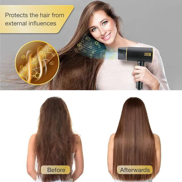Alt view image 5 of 7 - Ionic Hair Dryer 1875W - Compact, Portable, Lightweight, with Diffuser and Bag for Travel