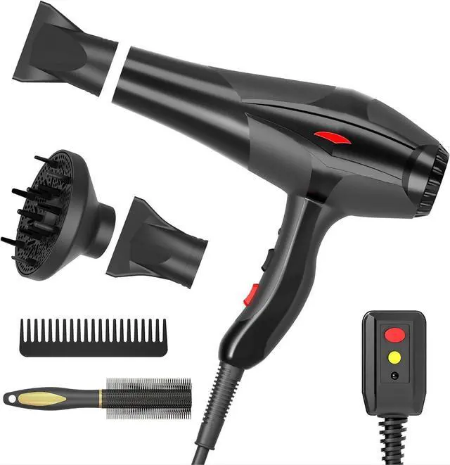 Main image of Hair Dryer Professional Ionic Salon Hair Dryer 2400W Powerful Fast-Drying Blue Light Ionic Hair Dryers with Diffuser, AC Motor Constant Temperature Quiet Ion Dryers for Women Men