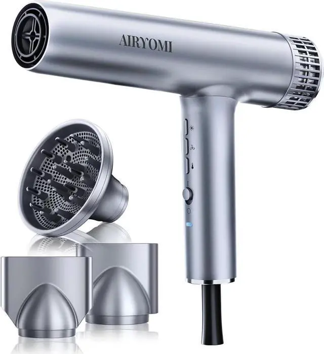 Main image of Hair Dryer, Professional Brushless Motor Ionic Hair Blow Dryer with Diffuser, Magnetic Nozzles, 0.83Pound, 2000W, 60dB, 3 Heat Settings & 3 Speed & Cold Settings