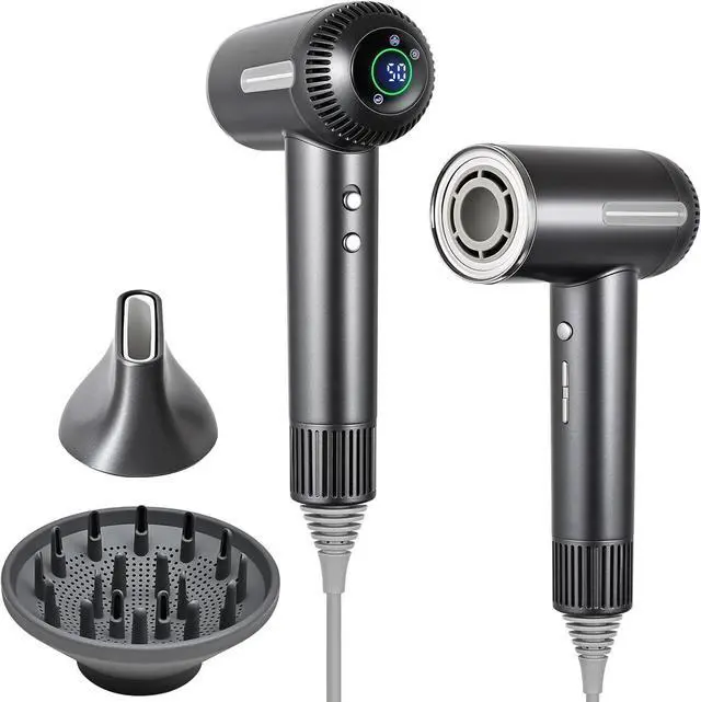 Main image of Hair Dryer,1600W High Speed Ionic Blow Dryer with Diffuser,Plasma Hair Dryer with Facial Mode(Silver Gray)
