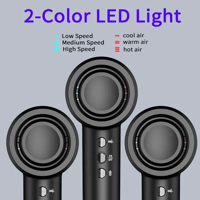 Alt view image 2 of 7 - High Speed Brushless Hair Dryer with Thermo-Control, Diffuser, and Nozzle for Fast, Low-Noise Drying