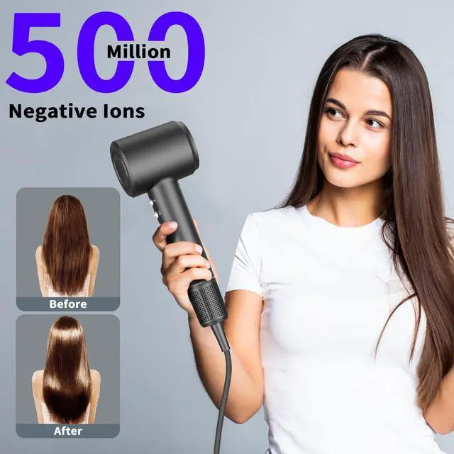 Alt view image 4 of 7 - High Speed Brushless Hair Dryer with Thermo-Control, Diffuser, and Nozzle for Fast, Low-Noise Drying
