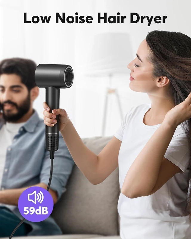 Alt view image 6 of 7 - Hair Dryer - Bopcal Ionic Blow Dryer with Concentrator for All Hair Types,110000 RPM High-Speed Fast Drying Lightweight and Quiet, 200 Million Negative Ions Dryer with Thermo-Control (1500w)