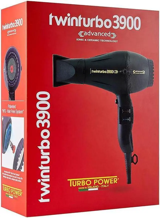 Alt view image 4 of 4 - Turbo Power Twin Turbo 3900 Advanced Hair Dryer - Black
